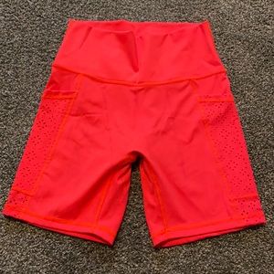 Aerie florescent bike shorts- L